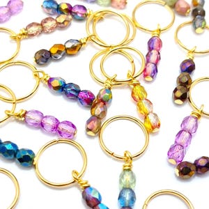 Boho Hair Ring Grab Bag 10 Pc Set: Fire-Polished Glass Bead Braid Jewelry