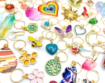 Charm Braid Rings: Gold or Silver Hair Jewelry, Dread Beads, 10 Pc Grab Bag