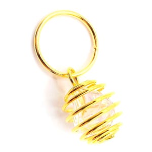Caged Quartz Crystal Hair Rings: Boho Braid Jewelry, Loc Accessories - Set of 4 image 2