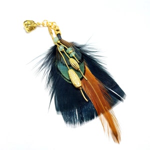 Boho Loc Jewelry with Feather & Tassel | Hippie Hair Beads | Festival Braid Accessories | Dreadlock Hair Jewelry | Feather Dread Beads