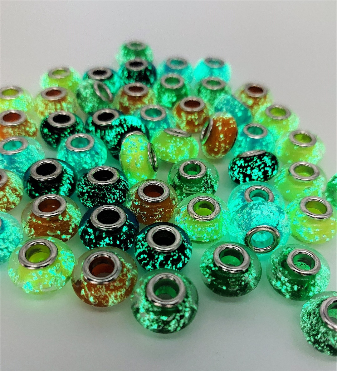 Firefly Glow in the Dark Dread Beads 5mm Hole, Loc Beads, Dreadlock