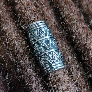 Dread Bead Stainless Steel 8mm Hole Tube 1 Pc, Loc Bead, Dread Jewelry, Hair Beads, Dread Accessories, Beard Beads, Nordic Viking Beads