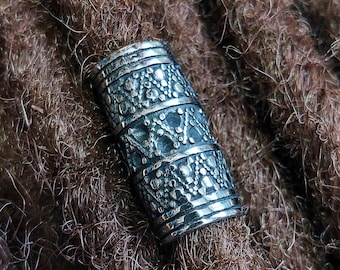 Stainless Steel Dread Bead: 8mm Hole Nordic Viking Hair/Beard Jewelry