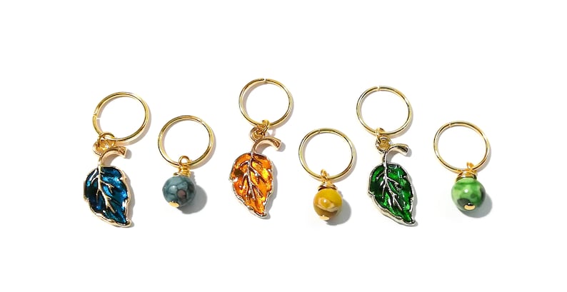 Dread Beads Sisterlocks Boho Hair Jewelry Gemstone /& Leaf Charm Hair Jewelry Set Braid Rings Hair Hoops Loc Jewelry Hair Beads