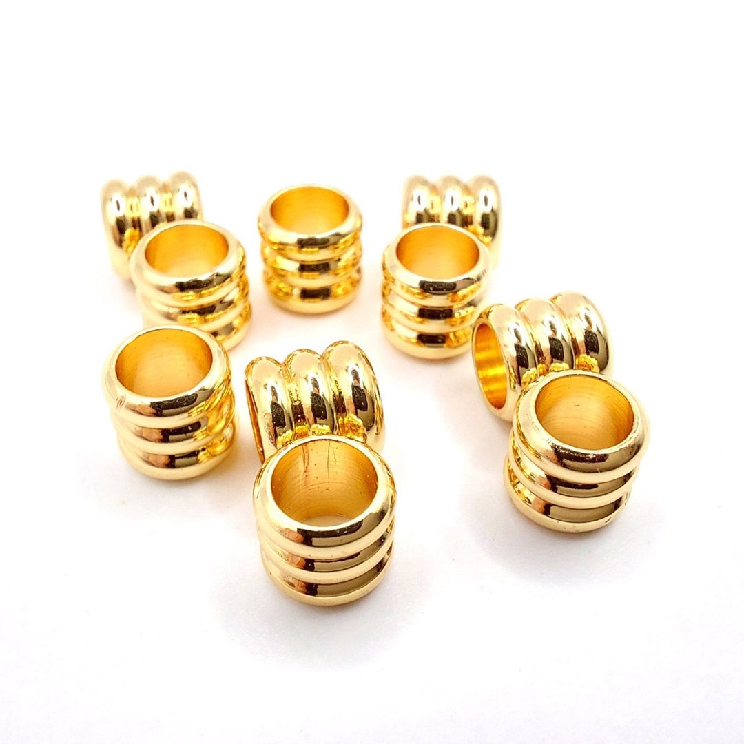 10 Golden Brass Loc Beads 3 or 4mm, Loc Jewelry, Sisterlocks, Hair