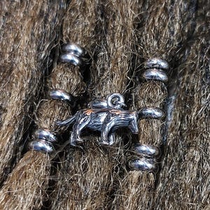 Wolf Loc Cuff 11 Piece Set Stainless Steel 5mm, Dread Beads, Hair Charm, Loc Jewelry, Braid Jewelry, Hair Jewelry Men, Hair Beads