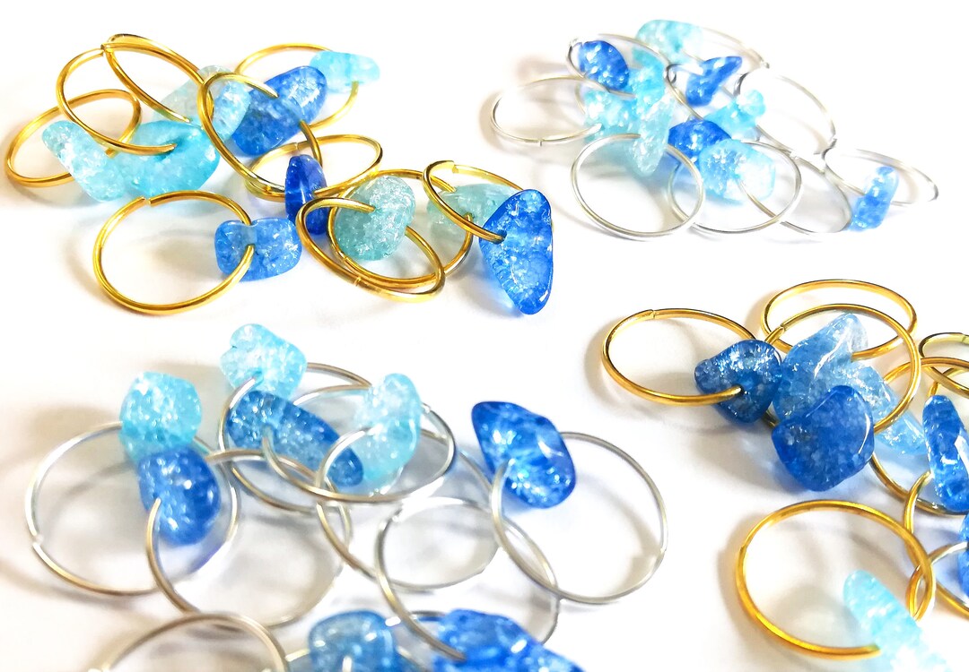 CLEARANCE Sky Blue Sparkle Hair Rings 10 Pc, Loc Jewelry, Braid Rings ...