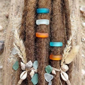 Beach-Style Glass Dread Beads: Loc & Hair Jewelry - 6mm Hole (4 Pc Set) image 1