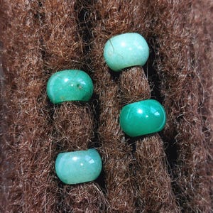 Aventurine Hair Beads 5mm 4 Pc Set, Dread Beads, Dreadlock Jewelry, Loc Beads, Dread Accessories, Large Hole Beads, Beard Beads, Slide Beads
