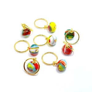 Braid Rings Fire Polished Glass Party Dangles 8 Pc, Loc Jewelry, Dread Jewelry, Hair Beads, Loc Accessories, Hair Rings, Festival Jewelry