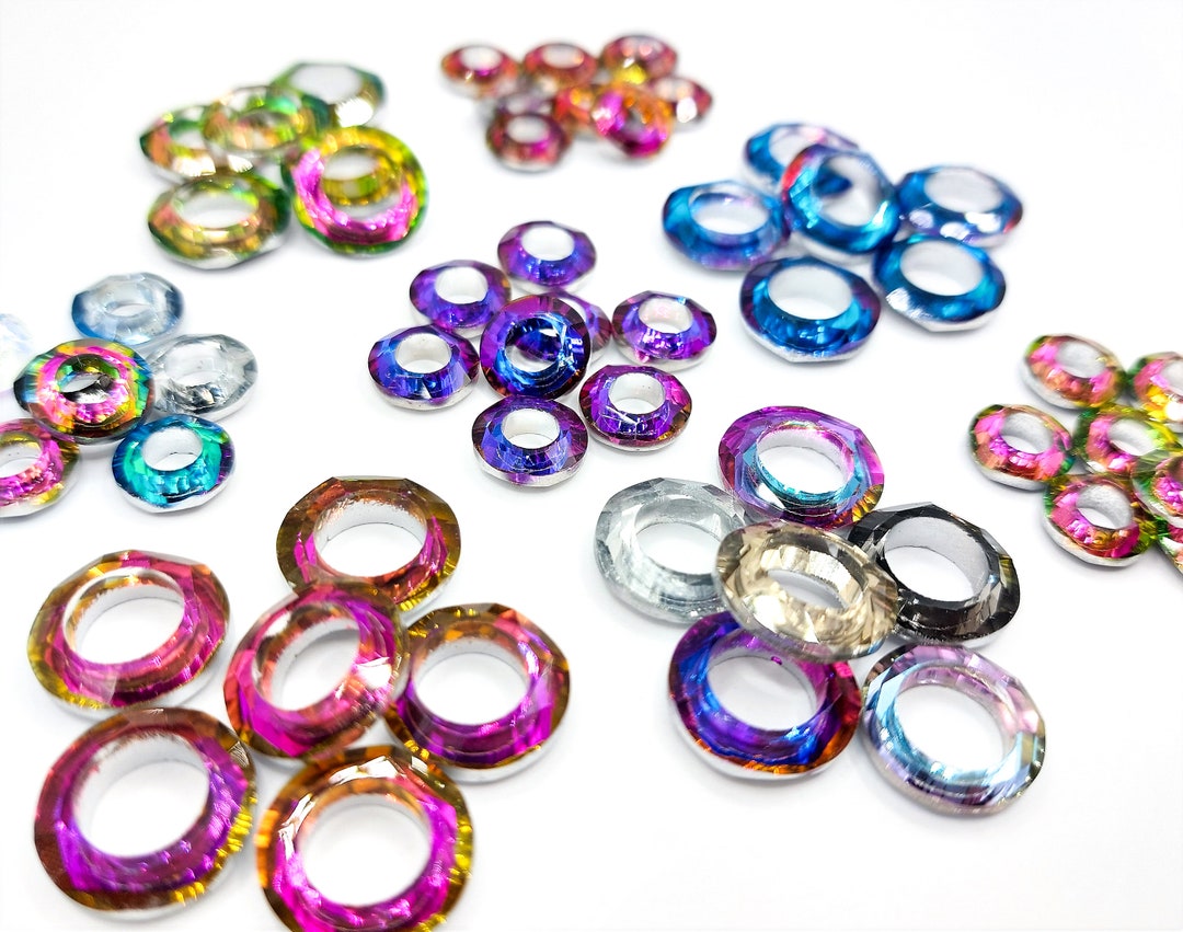 Colorful Twotone Crystal Glass Beads 4/6/8mm, Dread Beads, Dread