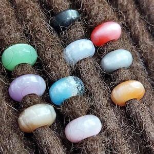 Colorful Resin Loc Beads 5mm Hole 4-Pack, Dread Beads, Hair Jewelry for Braids, Loc Jewelry, Festival Hair Accessories, Hippie Hair Beads