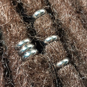Silver Stainless Steel Loc Beads 3-10mm, Dread Jewelry, Sister Loc Accessories, Beads for Braids, Beard Beads, Loc Rings, Hair Rings