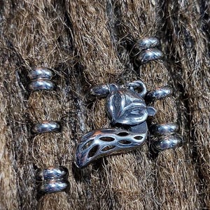 Fox Hair Bead Charm Set Stainless Steel 5mm, Dread Beads, Hair Charm, Hair Beads, Loc Jewelry, Beard Beads, Braid Jewelry, Spacer Beads