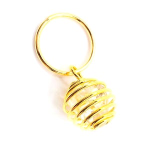Caged Quartz Crystal Hair Rings: Boho Braid Jewelry, Loc Accessories - Set of 4 image 6