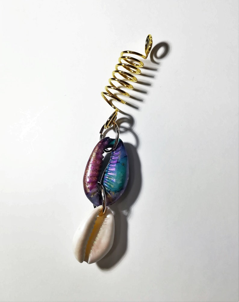 Loc Cuffs Cowrie Loc Jewelry Braids Hair Charms Dread Coils Boho Hair Jewelry Sisterlocks Dread Jewelry Set Shell Beads for Hair