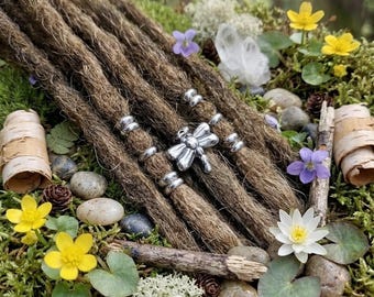 Dragonfly Loc Jewelry Set: 5mm Stainless Steel Hair Rings & Charm