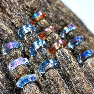 Crystal Cut Glass Hair Beads: 3.5mm - 12mm Hole Large Hole Loc Jewelry, Braid Accessories