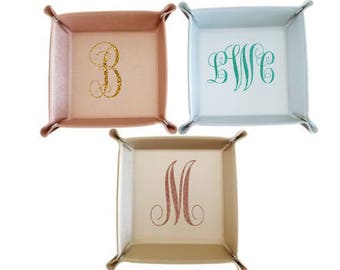Metallic Monogram Catchall Tray