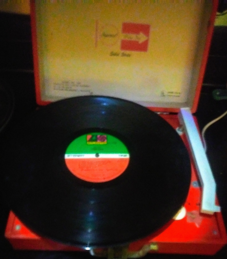 Vintage 1970s Imperial \u201cParty-Time\u201d Solid State Portable Record Player Suitcase 2-Speed Turntable ~ Free Shipping! Model 100 Funky Orange