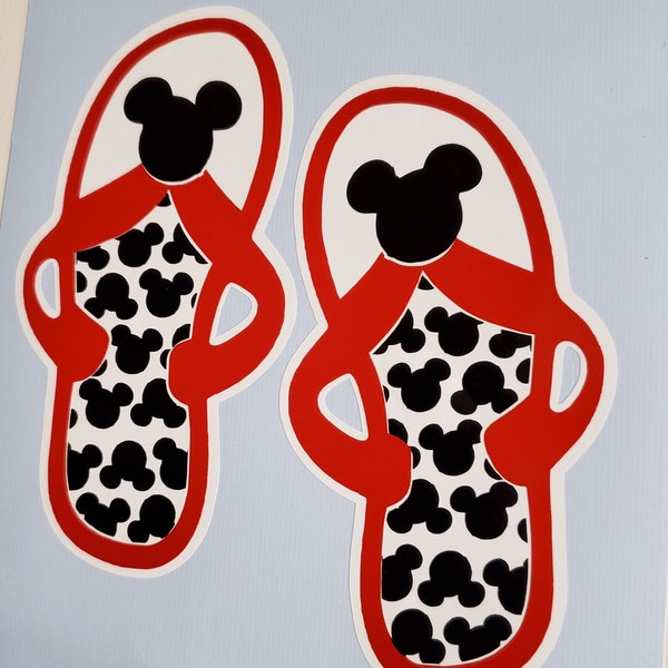 Vinyl decal - Disney Flip Flops - Free shipping