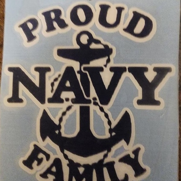 Vinyl decal - Proud Navy Family - Free shipping