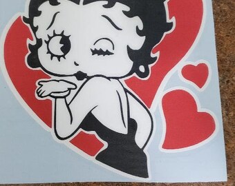 Vinyl decal - Betty Boop with white background - Free shipping