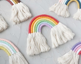 Traditional Rainbow Nursery Decor. Fiber Art Rainbow. Rainbow Wall Hanging. Modern Wall Decor. Wall Hanging for Kids Room