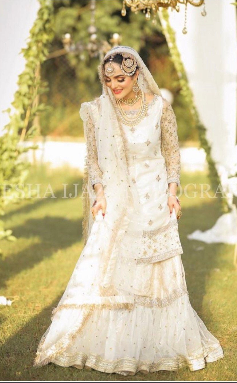 Nikkah/nikah Gharara Outfit White N 