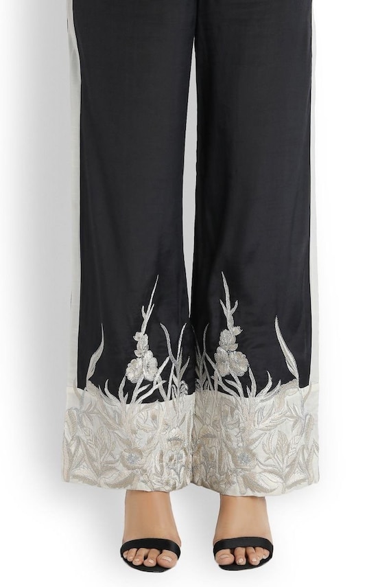 Wear Pakistani Silk Embroidered Pants 