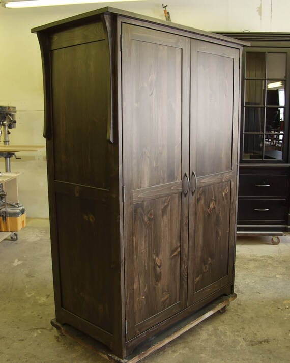 A Classic Rustic Mission Style Armoire With Ample Storage Etsy