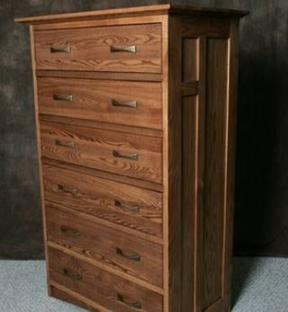 Vbs Solid Wood Unique 6 Drawer Chest Etsy