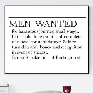 Ernest Shackleton Expedition Help Wanted Advertisement | Vintage Art Print