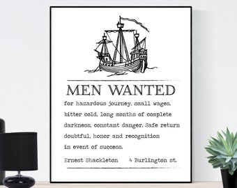 Ernest Shackleton Expedition Help Wanted Advertisement 2 | Vintage Art Print