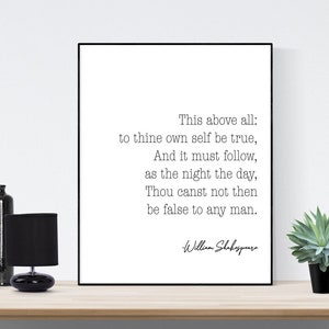 To Thine Own Self Be True | William Shakespeare | Hamlet | Polonius | Art Print