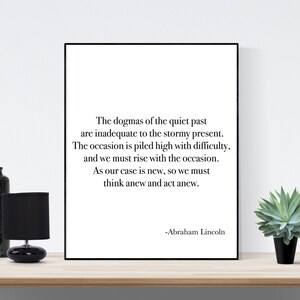 The Dogmas Of The Quiet Past | President Abraham Lincoln | Art Print