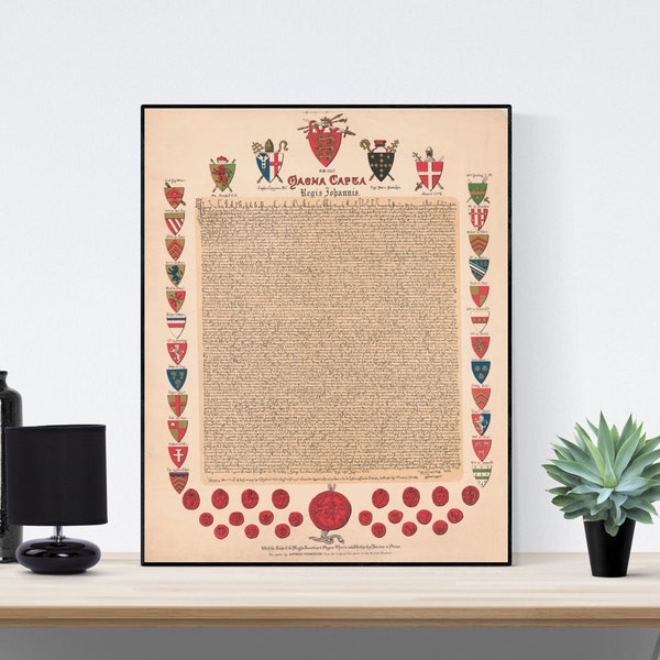 Magna Carta Facsimile | Politics and Coat of Arms | Art Print