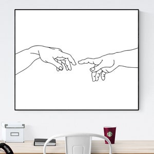 The Creation of Adam | Michelangelo | Italian | Renaissance | Drawing Art Print