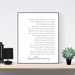 Ernest Hemingway Quote Print | Inspirational Wall Art Print | Minimalist Print | Typewriter Print | Wall Art Poster | Typography Wall Print