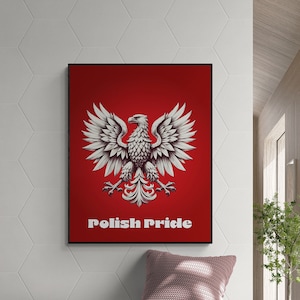 Polish Eagle Emblem - Polska Polski Orzel Red Home Decor - Unframed Heritage Wall Art Print