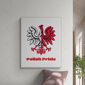 Polish Eagle Emblem - Polska Polski Orzel Red Home Decor - Red and White Heritage Wall Art Print