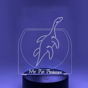 Plesiosaur Swimming In In A Fish Bowl | Dinosaurs | Biology Genetics | High School | Teachers | Etched Acrylic With LED Light Strip | Gift