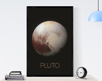 Pluto Art Print | NASA Art | Space Artwork | Solar System Art | Pluto Poster | Solar System Print | New Horizon Probe | Dwarf Planet