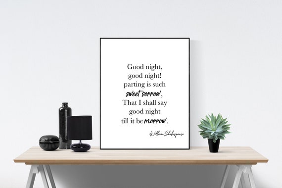 Bonne Nuit La Part Est Une Si Douce Tristesse Que Je Dirai Etsy Canada