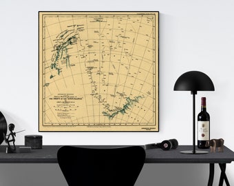 Ernest Shackleton Expedition Map | HMS Endurance | Vintage Art Print