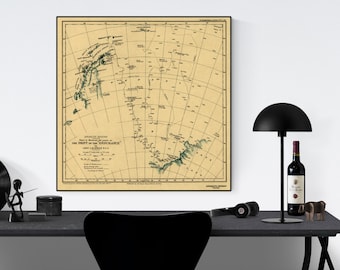 Ernest Shackleton Expedition Map | HMS Endurance | Vintage Art Print