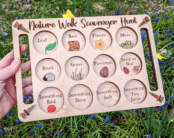 2 In 1 Beach Or Forest Scavenger Hunting Tray | Kids Outdoor Nature Activity Set | Assembly Required