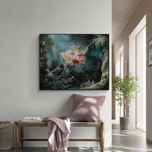 The Swing by Jean Fragonard Art Print – Rococo Romance Wall Art – French 18th Century Masterpiece Reproduction – Unframed Giclée Print