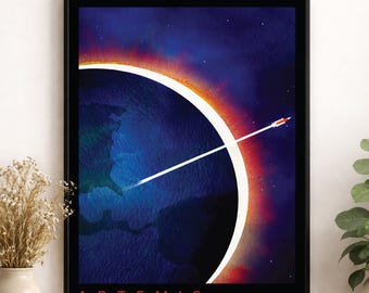 Artemis Mission Wall Art Print | Earth Departure | Space Astronaut Exploration | NASA Science Education | Home Decor | Room Poster