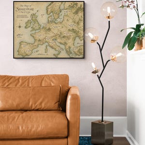 Shakespeare Plays Map of Europe Wall Art Print | Literary Poster | English Teacher Gift | Classroom Home Decor image 16